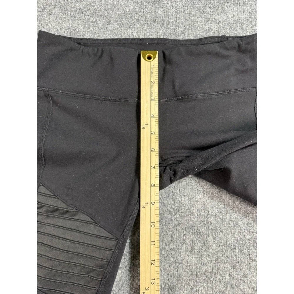Alo High‑Waist Moto Leggings – Estimated Size Small – Black – Moto Ribbed Panels